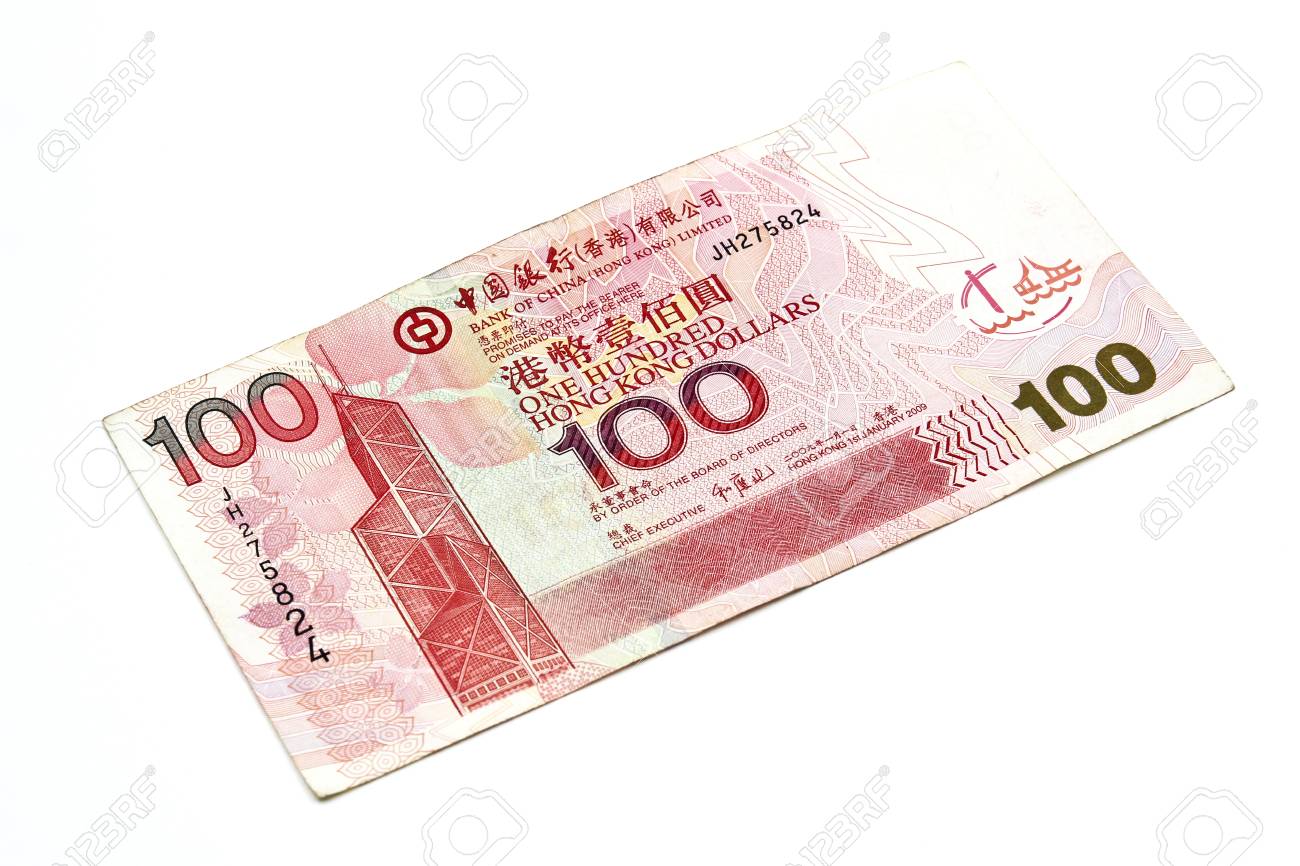 100 香港ドル紙幣。THE  EXPRESS コレクションセット。香港ドルは香港の国の通貨の写真素材・画像